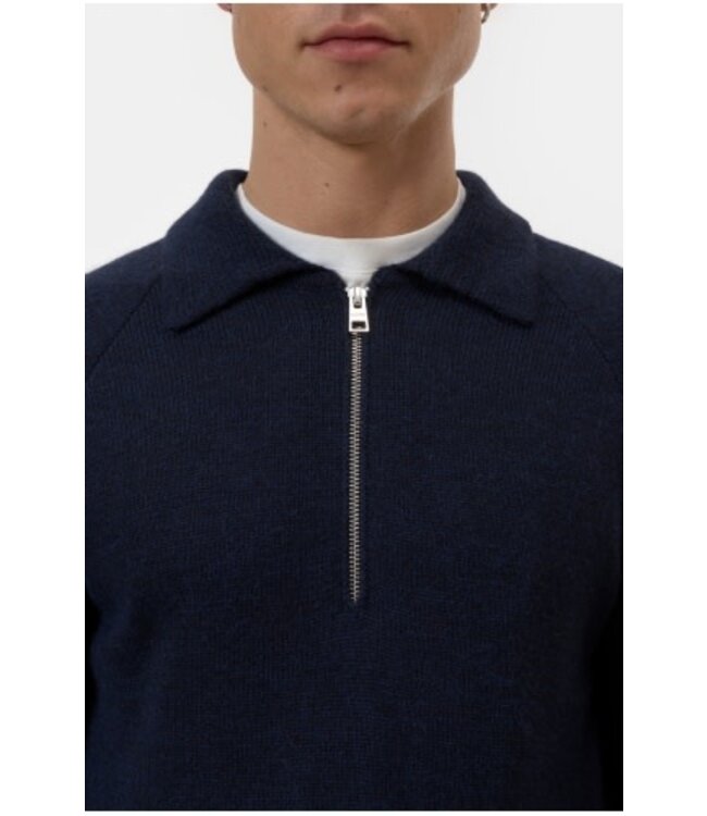 Closed Knitted Polo Jumper Dark Night
