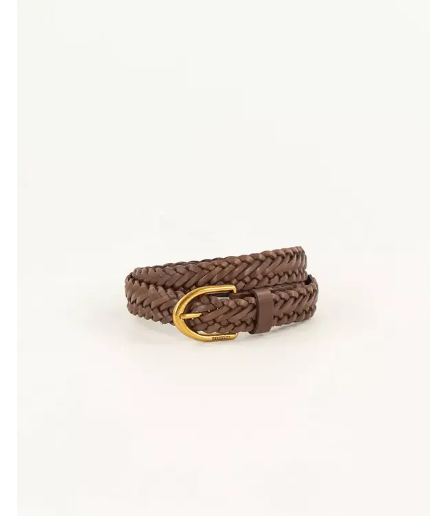 Sessùn Bonito Braided Leather Belt Deep Coffe