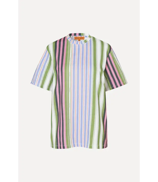 Stine Goya Short Sleeve T-shirt Forest Stripe