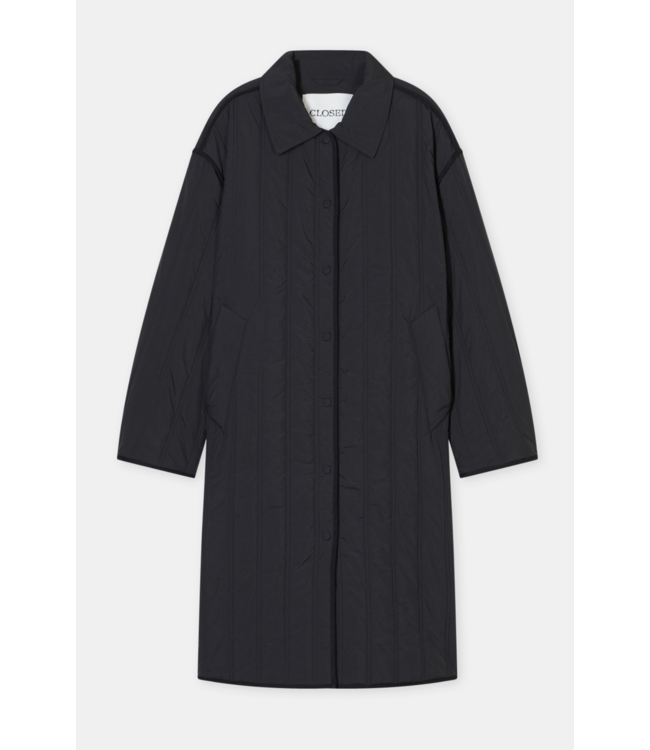 Closed Quilted Coat Black