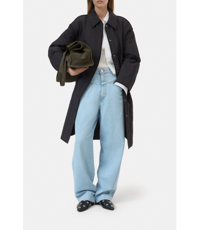 Closed Quilted Coat Black