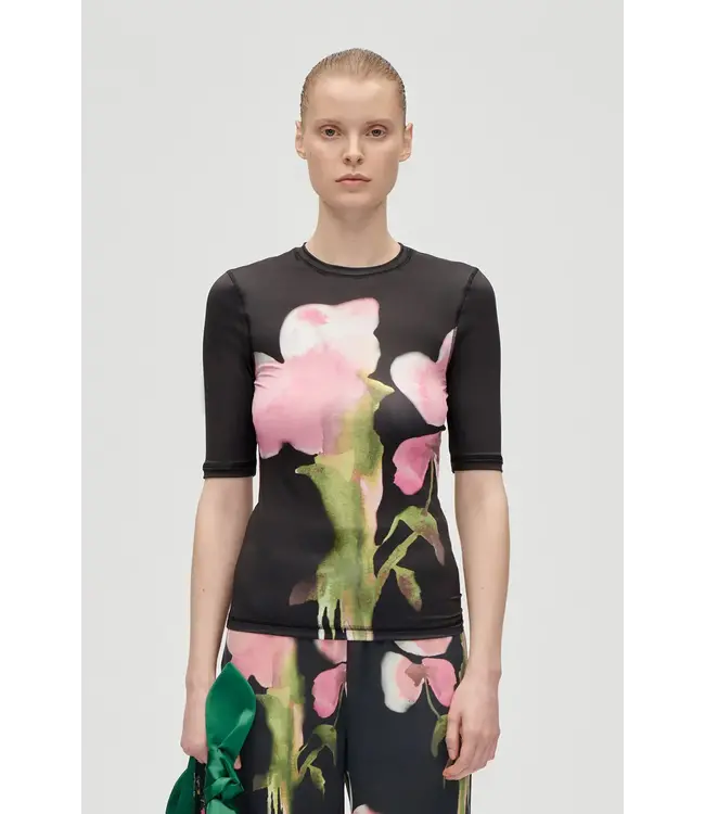 Stine Goya Elastic Short Sleeve T-shirt Melting Flowers