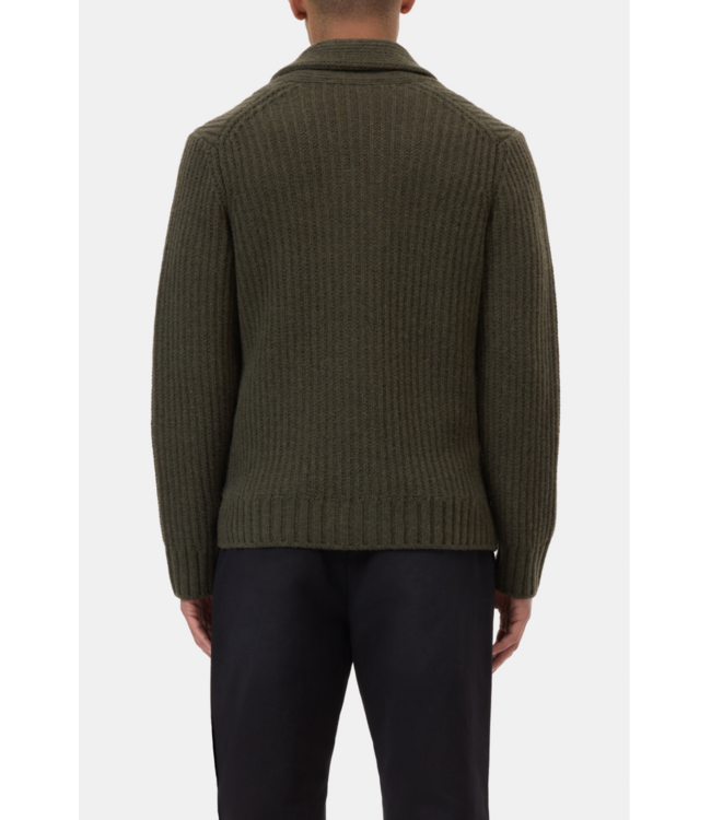 Closed Scarf Collar Cardigan Marsh Green