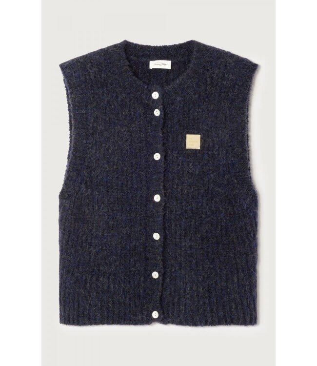 American Vintage East Gilet Navy Mouline