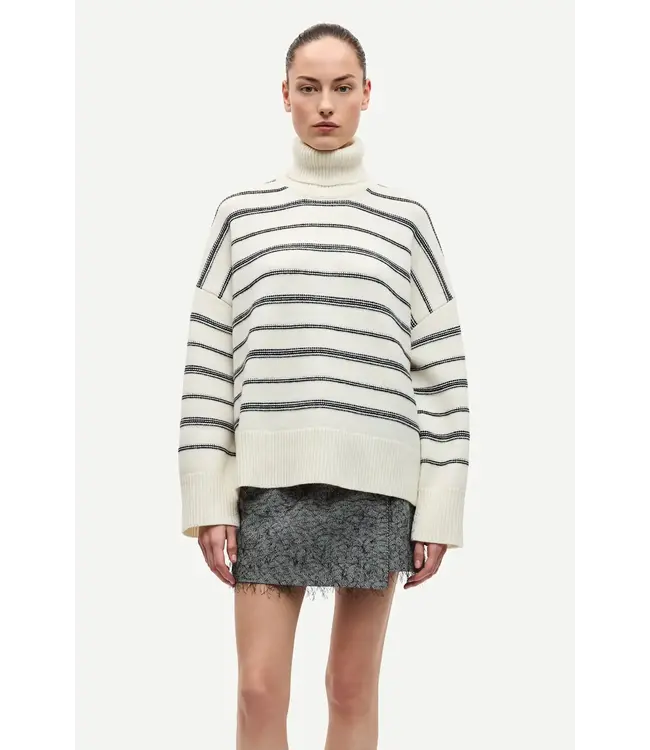 Samsøe Samsøe Sakeiku Stripe Turtleneck Clear Cream