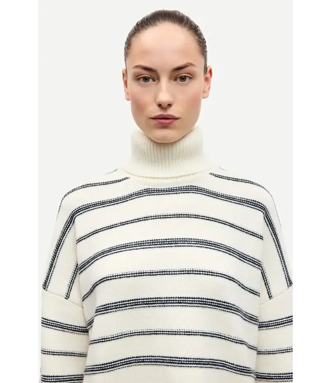 Samsøe Samsøe Sakeiku Stripe Turtleneck Clear Cream