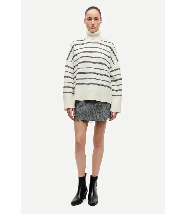 Samsøe Samsøe Sakeiku Stripe Turtleneck Clear Cream