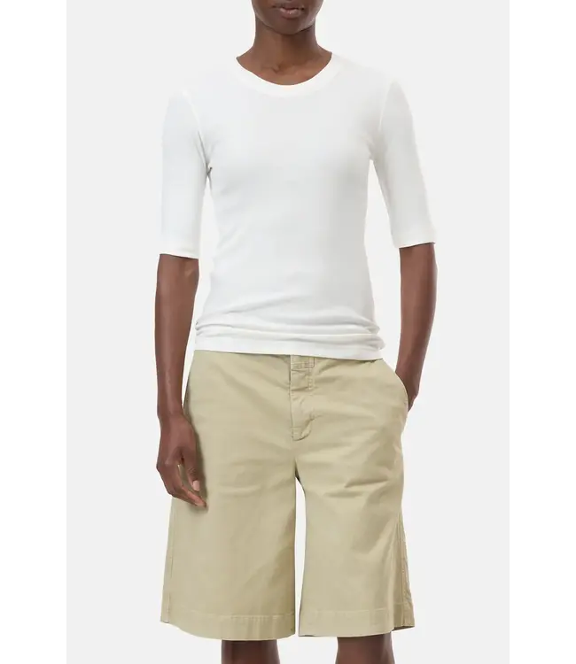 Closed Wide Neck Short Sleeve Ivory