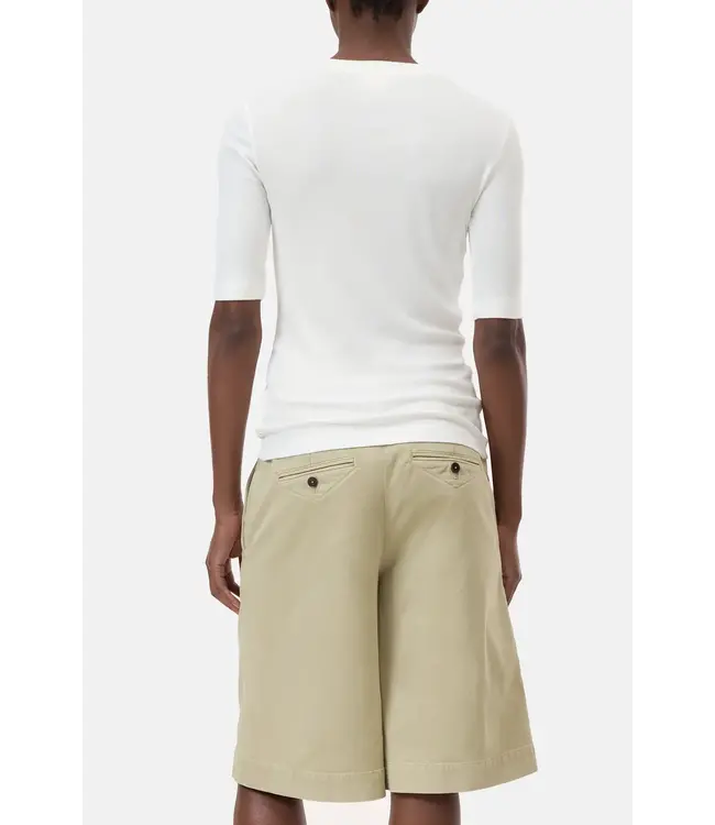 Closed Wide Neck Short Sleeve Ivory