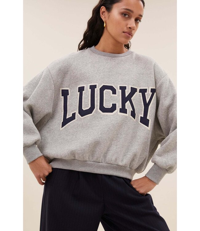 By Bar Bibi Patchwork Sweater Grey Melange