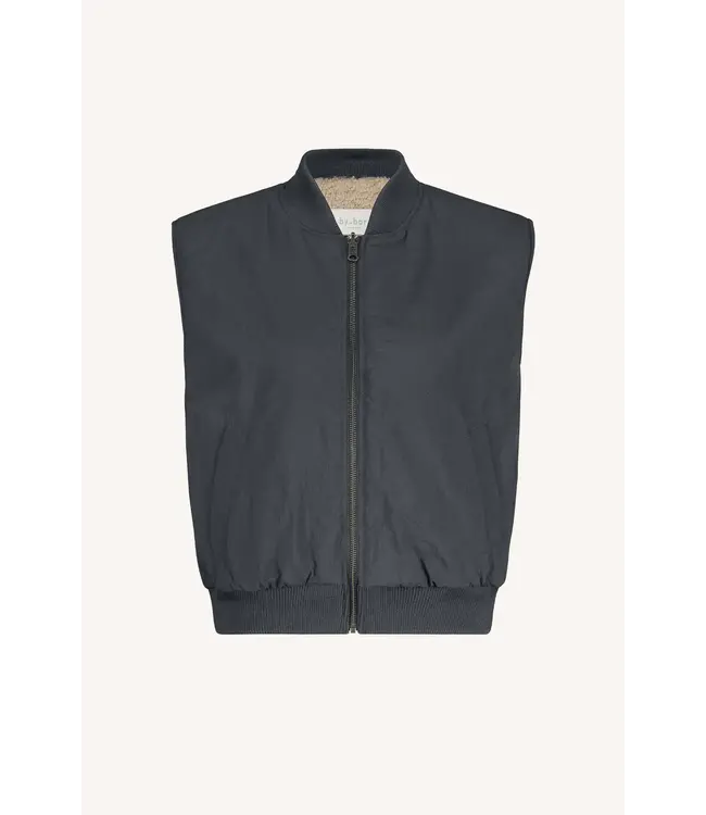 By Bar Aleksi Sleeveless Jacket Charcoal Teddy