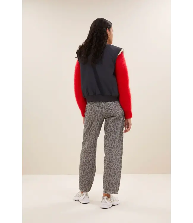 By Bar Aleksi Sleeveless Jacket Charcoal Teddy