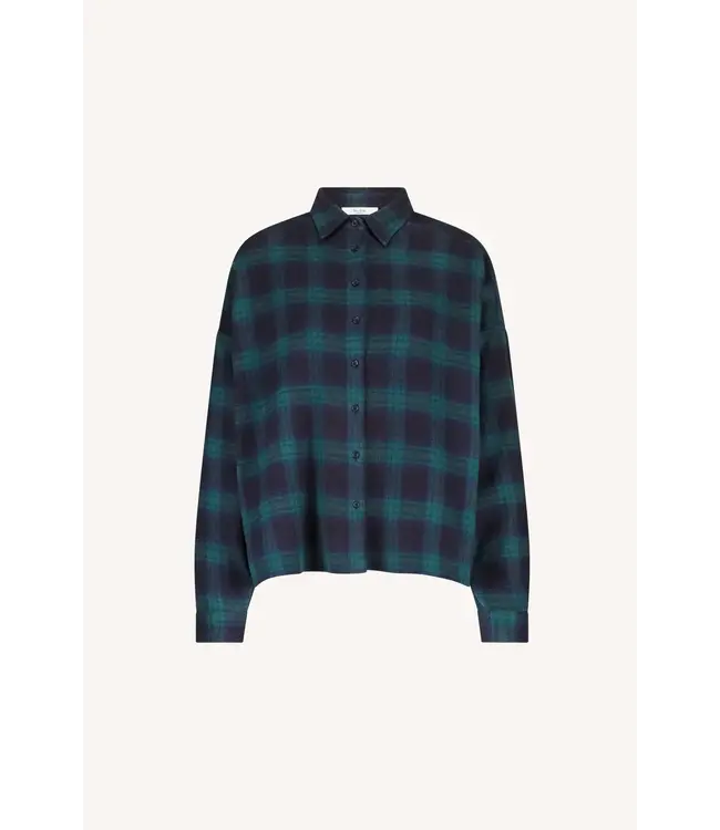 By Bar Jada Blouse Bottle Green Check