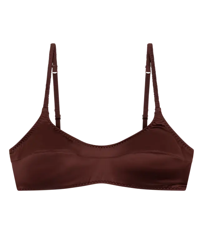 Love Stories Tori Satin Bra Dark Brown