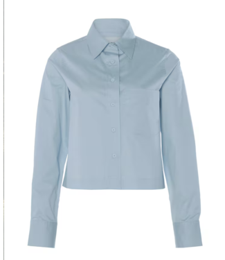 Closed Cropped Classic Blouse Powder Blue