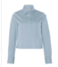 Closed Cropped Classic Blouse Powder Blue
