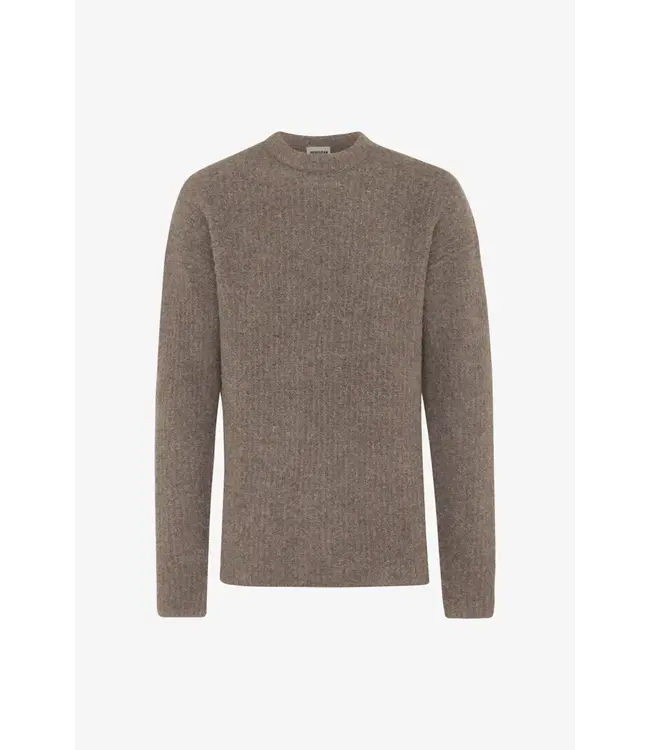 Genti Relaxed Sweater LS Monogram 144 Brown