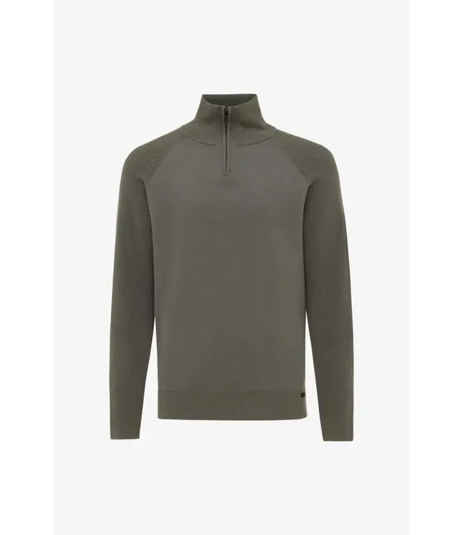 Genti Relaxed Turtle Zip Longsleeve 170 Green