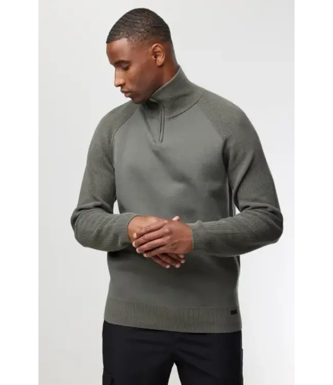 Genti Relaxed Turtle Zip Longsleeve 170 Green