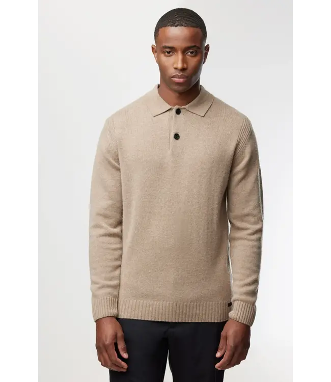 Genti Polo Longsleeve Knit 042 Brown