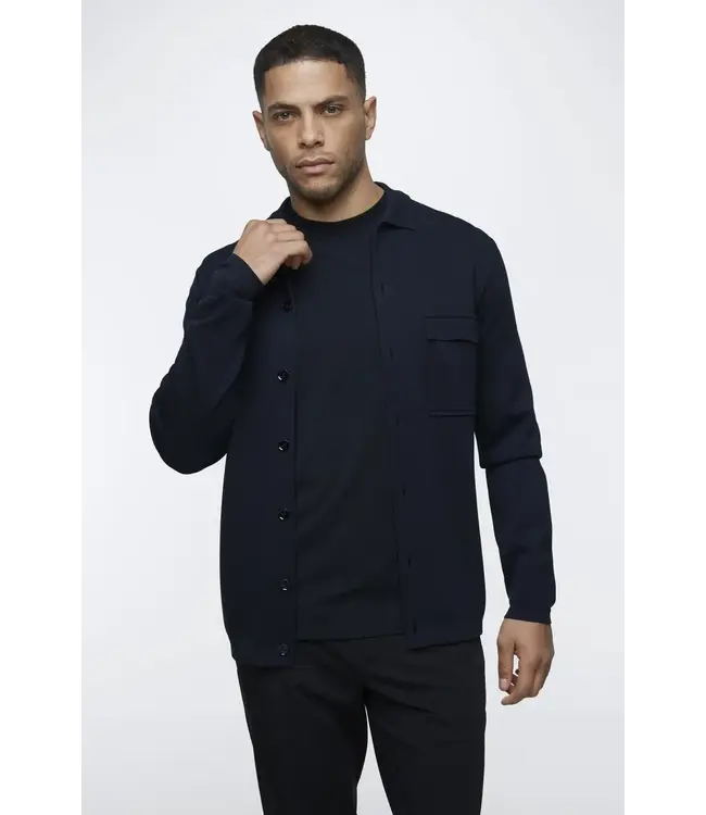 Genti Cardigan Buttons Knit 010 Navy
