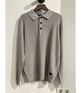 Genti Polo Longsleeve Knit 144 Grey/Brown