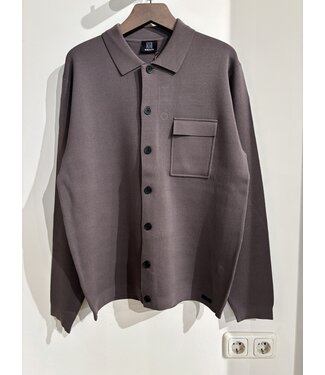 Genti Cardigan Buttons Knit 144 Brown/Grey