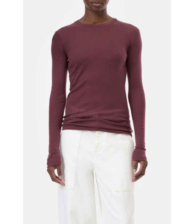 Closed T-shirt Longsleeve Dark Raising Red