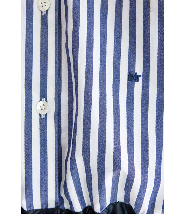 Bellerose glow blouse stripe white navy