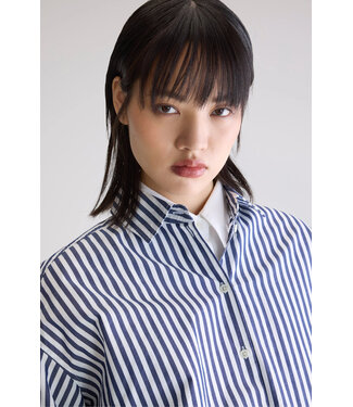 Bellerose glow blouse stripe white navy