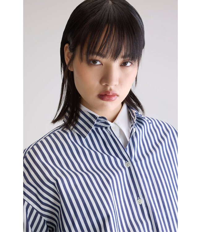 Bellerose glow blouse stripe white navy