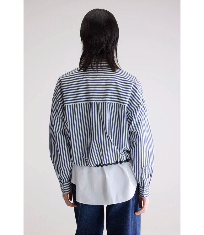 Bellerose glow blouse stripe white navy