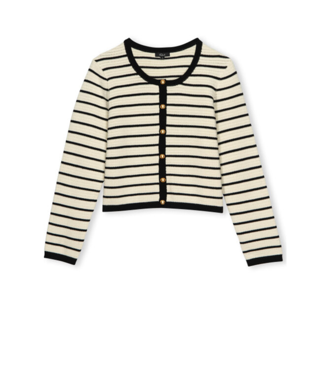 Rails Catania cardigan black ivory stripe