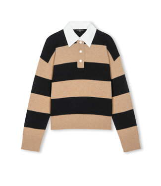 Rails Paxton polo stripe black oatmeal
