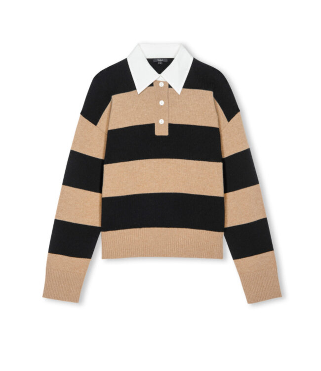 Rails Paxton polo stripe black oatmeal