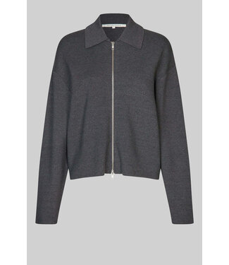 Second Female Siv Knit Cardigan Dark Grey Melange
