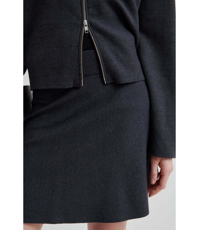 Second Female Siv Knit Skirt Dark Grey Melange