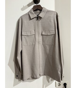 Genti Oak Shirt Jacket Zip Taupe