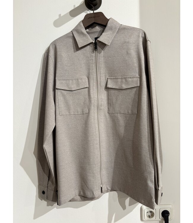 Genti Oak Shirt Jacket Zip Taupe