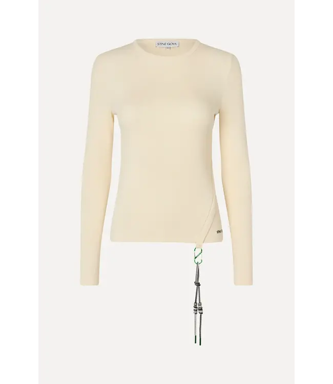 Stine Goya Long Sleeve Rib Top White
