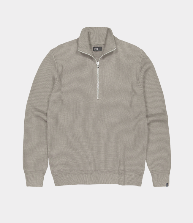 Butcher of Blue Galway half zip granite green