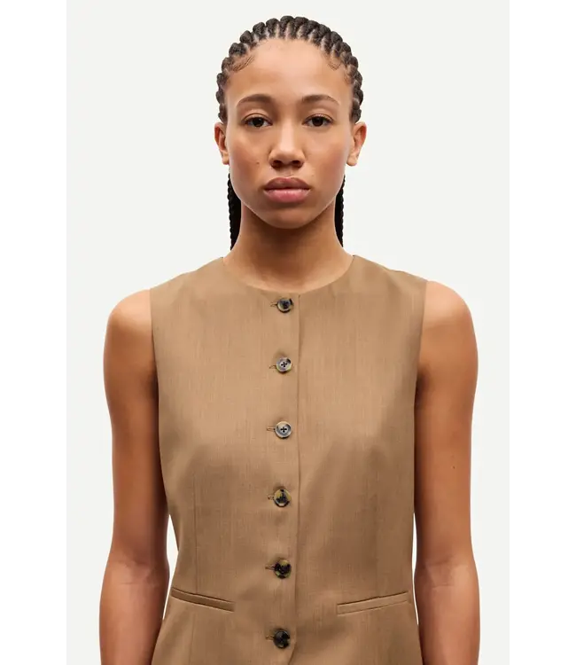 Samsøe Samsøe Saruma vest gilet otter melange