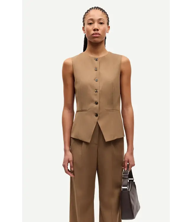 Samsøe Samsøe Saruma vest gilet otter melange