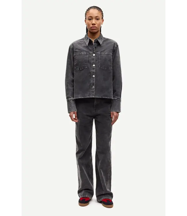 Samsøe Samsøe Sashelly asphalt ribcort trousers