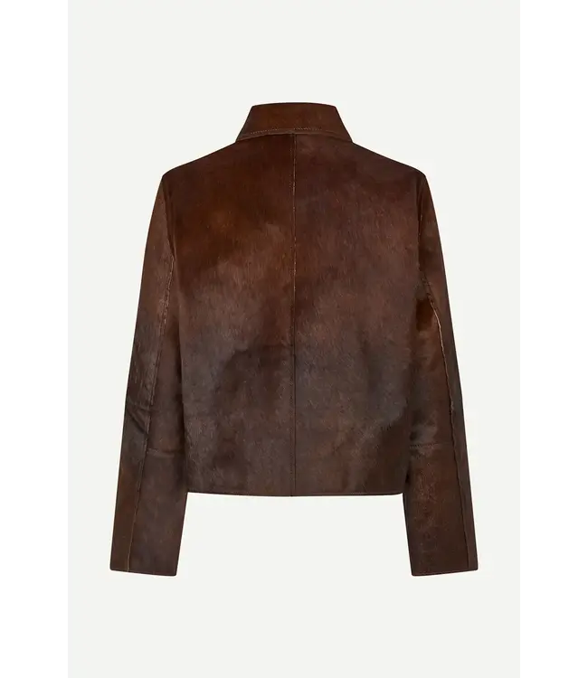 Samsøe Samsøe Salylo leather jacket dark brown dip