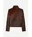 Samsøe Samsøe Salylo leather jacket dark brown dip