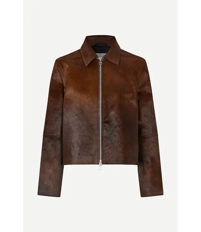 Samsøe Samsøe Salylo leather jacket dark brown dip