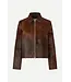 Samsøe Samsøe Salylo leather jacket dark brown dip