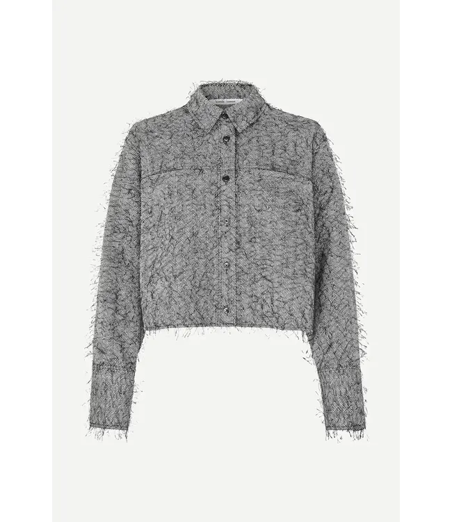 Samsøe Samsøe Sasofila shirt black white herringbone