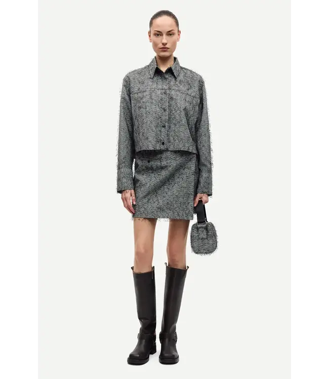 Samsøe Samsøe Sasofila shirt black white herringbone